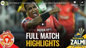 PSL 4 Match 11 – United vs Zalmi – HIGHLIGHTS Videos