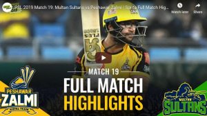 PSL 4 Match 19 – Zalmi vs Sultans – HIGHLIGHTS Videos